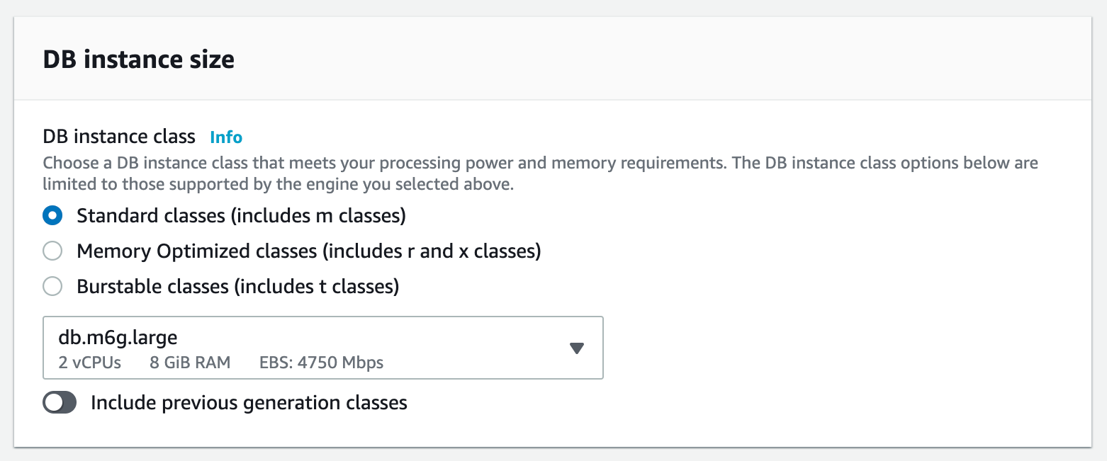 RDS database instance with real connection endpoints
