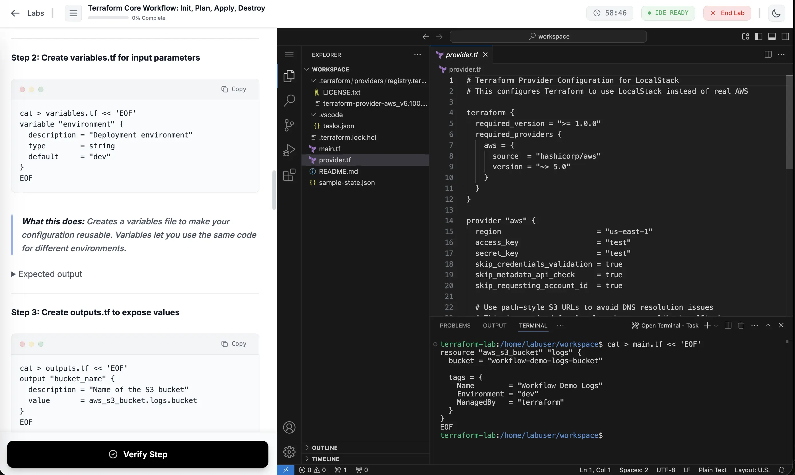 Terraform infrastructure as code hands-on lab on DeployU