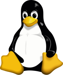 Tux the Linux penguin, representing open-source operating systems essential for cloud computing platforms like AWS.