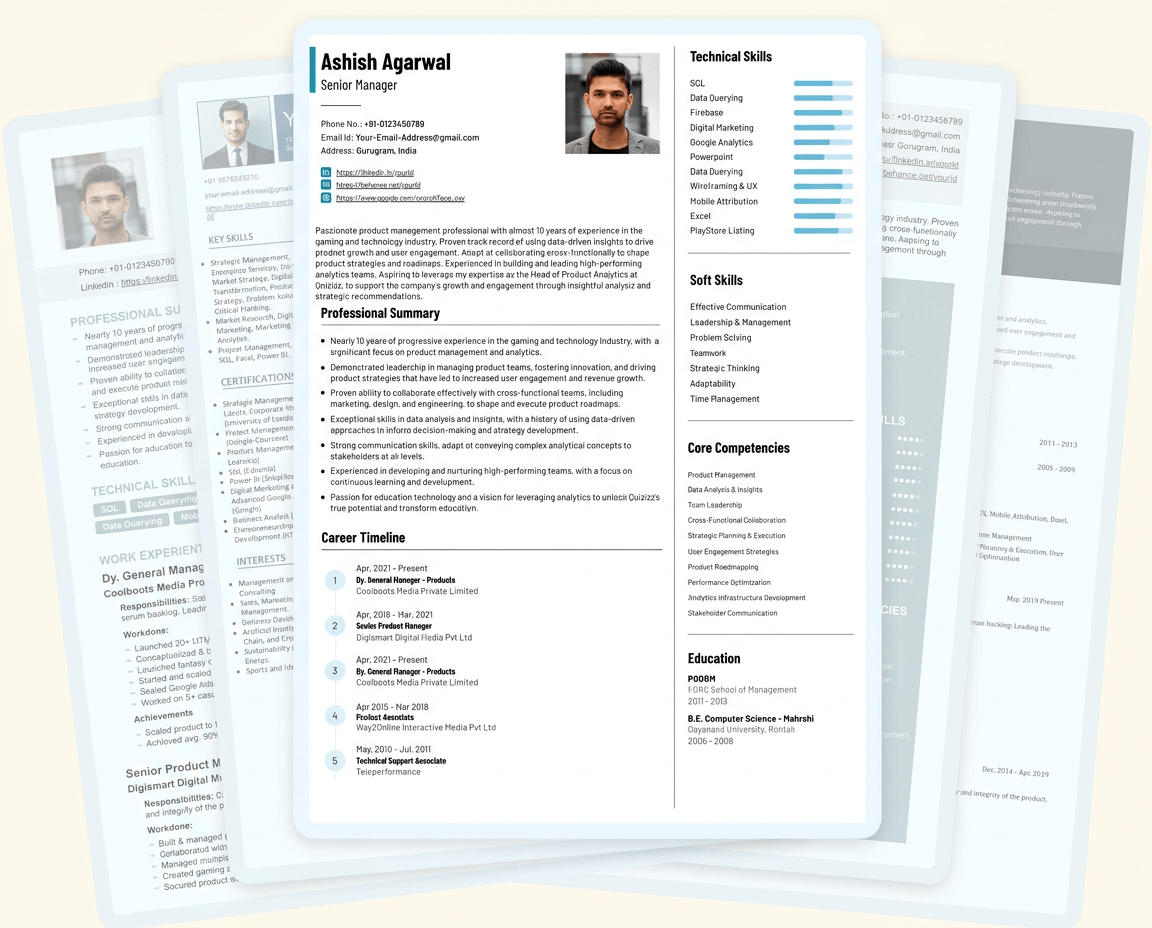 Project based resume with real deployments
