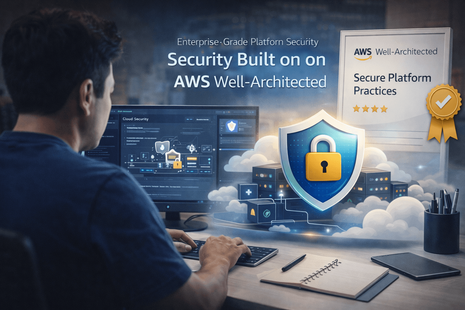 Secure cloud platform illustration